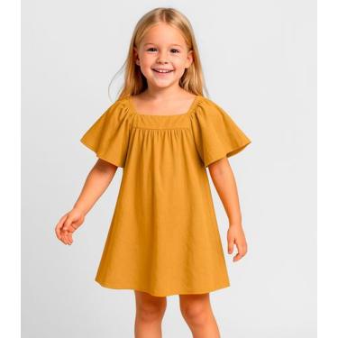 Imagem de Vestido Infantil em Viscose Infinita Cor Amarelo, 1, Amarelo