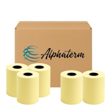 Imagem de Bobina Térmica Amarelo 80x40 – Kit com 10 Rolos, Papel Térmico Direto, Impressão Nítida Sem Ribbon, Ideal para Cupons, PDV e Impressoras Térmicas