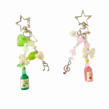 Imagem de Pacote com 2 pulseiras de celular anime chaveiro Goj Geto figura Y2k corrente de telefone pingente de peixe com contas cordão para bolsa de telefone chaveiro pingentes decoração, Small, Acrílico, Sem