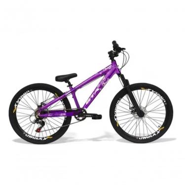 Imagem de Bicicleta Aro 26 Freeride Gta Rebel Roxa 1x7v Câmbio Shimano