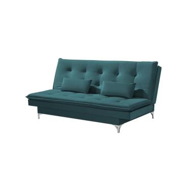 Imagem de Sofá Cama Casal Berlim 190cm Design Moderno Veludo Azul