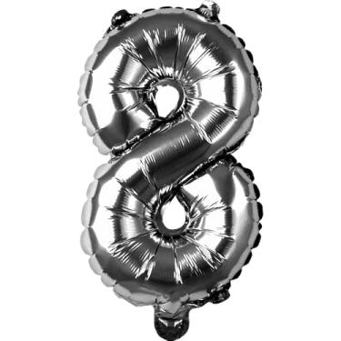 Imagem de BALAO METALIZADO PEQUENO PRATA NUMERO 8 01 un.