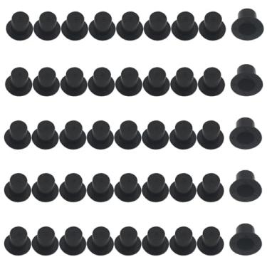 Imagem de OZXNO 50 mini cartolas pretas de plástico em miniatura mini chapéus de boneco de neve para artesanato faça você mesmo