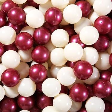 Imagem de GUESVOT Bolas vermelhas – Bolas de plástico à prova de esmagamento para poço de bola, pacote com 100 peças, conjunto para crianças pequenas, túneis de sinuca com bolsa de armazenamento reutilizável