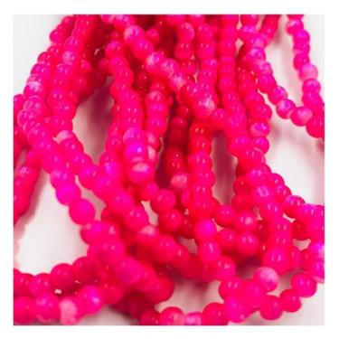 Imagem de Fio de Pedras 4mm 80un Esfera Pink Olho de Gato 30cm Arte - Macall