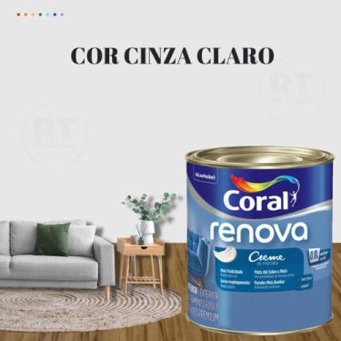 Imagem de Tinta Parede Cinza Renova Acrílica Fosca 800ml - Coral, CINZA CLARO