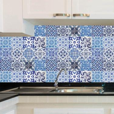 Imagem de Adesivo de Azulejo - Ladrilho Hidráulico - 20cm x 20cm - 24un - 049Azm