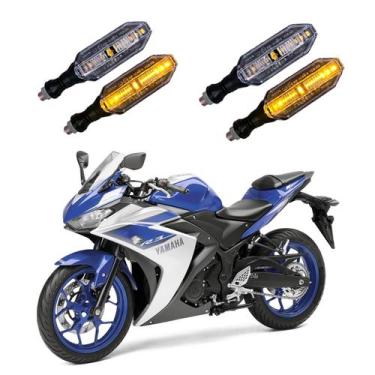 Imagem de KIT 4 Setas Esportivas Pisca de Led Modelo P26 Para Moto YZF R3 Ano 20