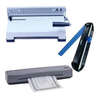 Imagem de Kit Encadernadora + Plastificadora A3 + Refiladora 4x1 110V - Cassmar 