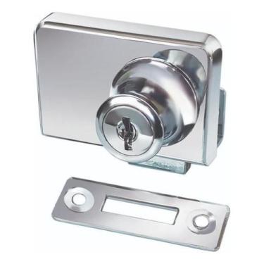 Imagem de 1 Fechadura Dupla Vitrine Rack Com Puxador Porta De Vidro Se - AGS