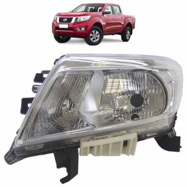 Imagem de Farol Dianteiro Frontier 2017 2018 2019 2020 2021 Máscara Cromada Lent