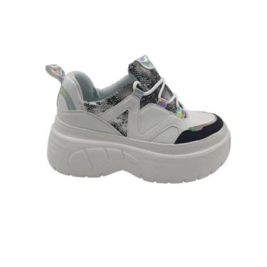 Imagem de Tênis de plataforma genéricos femininos brancos - Lightbek Official St