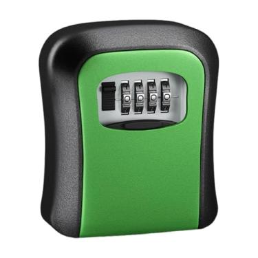Imagem de SAFEMEET SWEET Caixa de bloqueio de chave segura para montagem na parede com proteção de senha de 4 dígitos - cofre para chaves ao ar livre (verde)