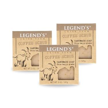 Imagem de Legend's Creek Sabonete de leite de cabra da fazenda – barra hidratante de limpeza para mãos e corpo – 142 g de espuma cremosa, nutritivo, sabonete natural suave para peles sensíveis (esfoliante de