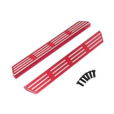 Imagem de Dynwave Pedais de carro RC, pedal lateral de metal, peças de reposição resistentes, estribo lateral RC, para caminhões para H12Y H12Y+ 1/12, veículos, Vermelho