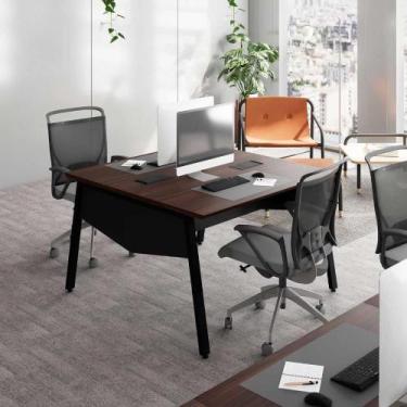 Imagem de Plataforma Escritório 1,35m 2 Pessoas c/ Tampo Chanfrado F5 - F5 Offic