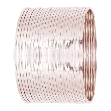 Imagem de Nova coleção de braceletes de prata da Touchstone, design indiano de bollywood, aparência deslumbrante, bordas finas, tango, sintonia com a representação de pulseiras de designer de joias finas, conjunto de 24 em tom de prata para mulheres. Prata