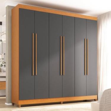 Imagem de Guarda-roupa Casal 6 Portas 2 Gavetas Apolo - Móveis Menezes