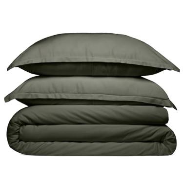 Imagem de Cosy House Collection Conjunto de capa de edredom 100% raiom derivado de bambu - Conjunto de trama de cetim macio, respirável, macio e macio com capa