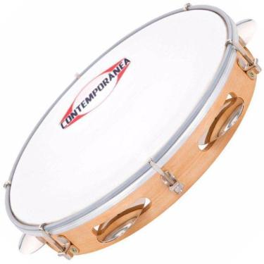 Imagem de Pandeiro Contemporânea 10`` Corpo Em Madeira Natural 82-Lt