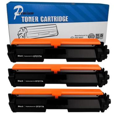 Imagem de 3 Cartucho de Toner CF217A 17a Compatível para impressora Laserjet M10