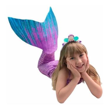 Imagem de Cauda De Sereia Completa p/ Nadar Nadadeira Sapatinho Milena