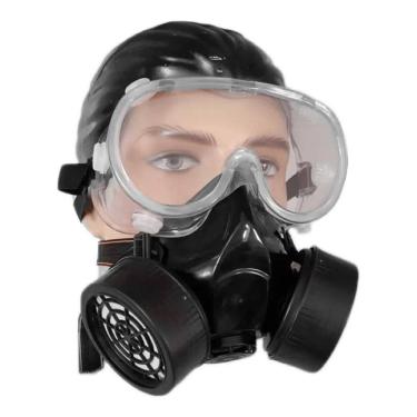 Imagem de 2X Kit Máscara Respiratória Com 2 Filtros Gases Ácidos + Ócu