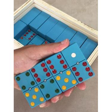 Imagem de Dominó Profissional Pvc Grande Espessura De 2 Cm Esfera Azul - DAG