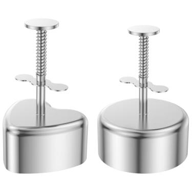 Imagem de XYDHQS Conjunto de moldes onigiri de aço inoxidável, molde de bola de arroz, máquina de sushi, molde de coração e redondo Onigiri antiaderente, à prova de ferrugem, spam, molde Musubi, seguro para