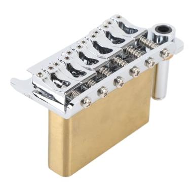 Imagem de RiToEasysports Ponte de Guitarra Elétrica Tremolo Bridge 6 String, Sela Sólida de Latão, Espaçamento de Corda de 54 Mm, para Luthiers, Com Fácil Instalação, Design Versátil