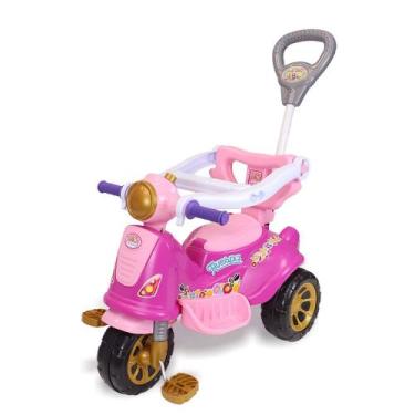 Imagem de Triciclo Infantil Avespa Princesas Rosa Com Empurrador Maral Cor Pink