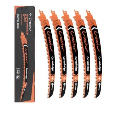 Imagem de Crosstar Lâminas de serra alternativas com borda de arco de dentes japoneses de 30,5 cm - Lâminas de poda de madeira 6TPI para aparar árvores, corte de galhos, pacote com 5