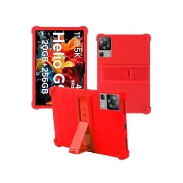 Imagem de Capa para Doogee T35/Doogee T40/Doogee T30 Pro/Doogee T30S/T30SE 11 polegadas, capa protetora de borracha leve à prova de choque, capa protetora ajustável de silicone macio para crianças, vermelha