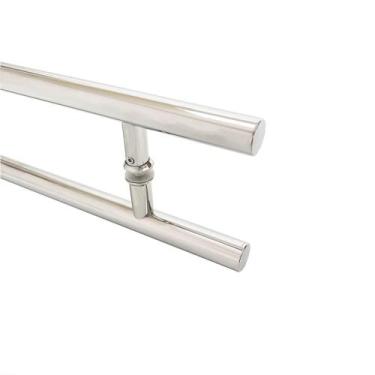 Imagem de Puxador Porta Duplo Em Aço Inox 80cm Modelo Tube - DECORPLACE, Escovad