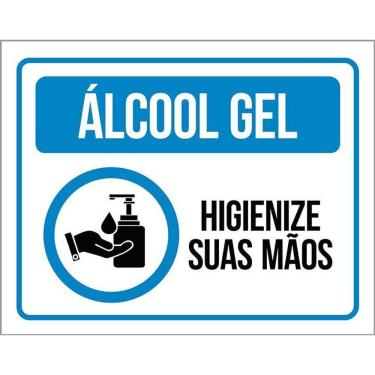 Imagem de Placa - Álcool Gel, Higienize Suas Mãos, Prevenção  27X35 