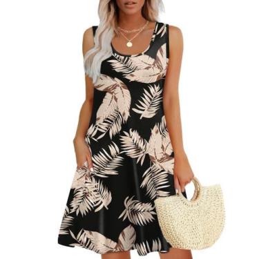 Imagem de Vestido de verão WEESO 2025 com decote em V sem mangas plus size 3GG f