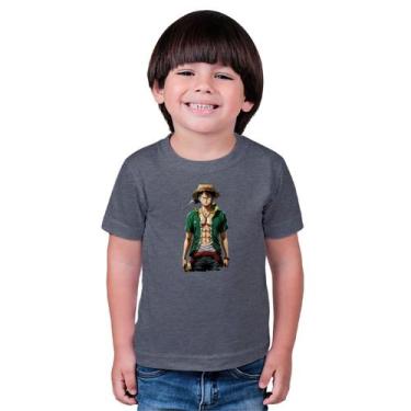 Imagem de Camiseta Masculina Infantil One Piece - marcelo, Cinza escuro, 4