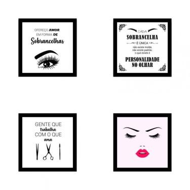 Imagem de Kit 4 Quadros Decorativos Em Mdf Designer De Sobrancelhas 02