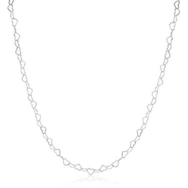 Imagem de  Colar Prata 925 Choker Elo De Coração Pura Legitima - MEDALS 