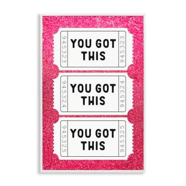 Imagem de Stupell Industries You Got This Pink Ticket Stubs Arte giclée emoldurada branca, design por Lettered and Lined, 18 x 12