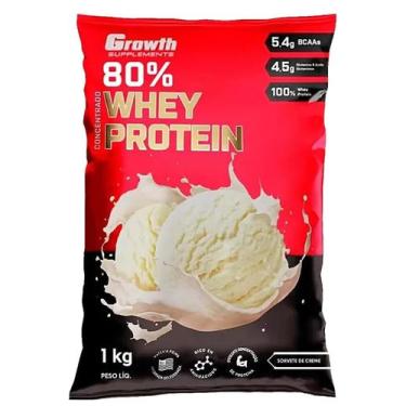 Imagem de Whey 80% Growth sabor sorvete de creme 1 Kg