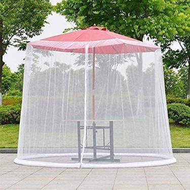 Imagem de Guarda-chuva de jardim ao ar livre seu guarda-sol em um gazebo guarda-sol rede contra insetos malha de poliéster para pátio com abertura de zíper (tamanho: 335 * 230 cm) ()