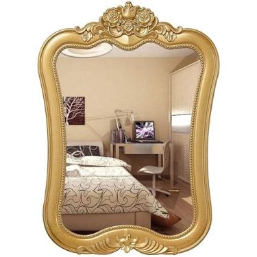 Imagem de Espelho cosmético espelho de maquiagem europeu para pendurar na parede espelho de banheiro mesa de vestir beleza espelho de maquiagem espelho de parede quarto casa espelhos de vaidade montados na