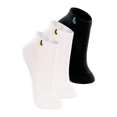 Imagem de Kit 3 Pares de Meias Infantil Cano Curto Lupo 2725-005 Colorido, Branc