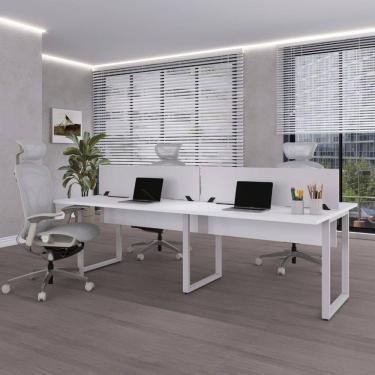 Imagem de Plataforma Dupla 4p 220x120cm Tub Corporativa Light Branco