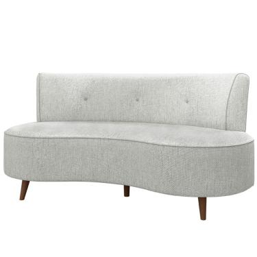 Imagem de Sofá Chaise Living 2 Lugares 135cm para Sala Istambul K01 Linho Cinza - Lyam Decor