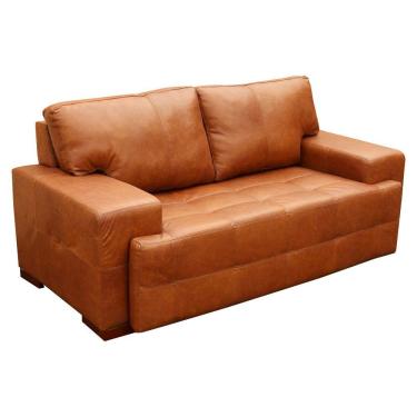 Imagem de Sofá 2 Lugares Sala de Estar Roma 180 cm Couro Mel - Gran Belo