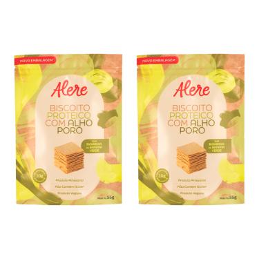 Imagem de Kit 2X: Biscoito Proteico com Alho Poró Sem Glúten Alere 55g
