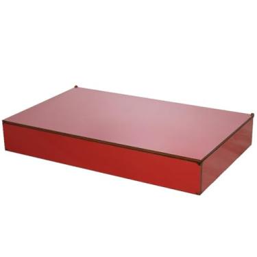 Imagem de Porta Joias Organizador Divisórias, Multiuso para Bijuterias, Peças e Materiais de Artesanato(Vermelho)