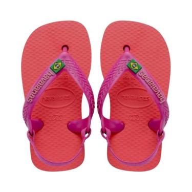 Imagem de Chinelo Havaianas Brasil Logo Baby Original, Coral, Rosa, 20